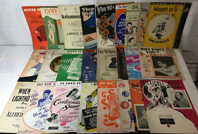 Vintage Sheet Music Lot of 24 - Piano / Keyboard