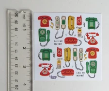 Violette Stickers - MINI RETRO PHONES - 4x4 Square NEW RELEASE Stickers #K269