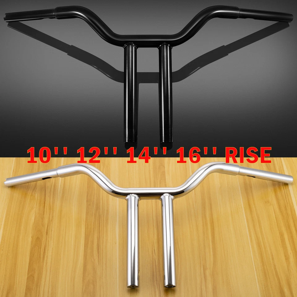 Manillar de barras MX-T negro de 10"" 12" 14"" 16"" apto para Harley Dyna Low Rider FX Foto 2 de 4