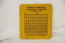 Vtg Forest Service Location Poster Metal Sign Form 54-5