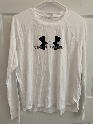 Under Armour Womens Loose Fit T-Shirt Long Sleeve White Size