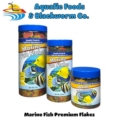 Marine Fish Flakes. FREE 12-Type Pellets & 4-Type Wafer Mix Included