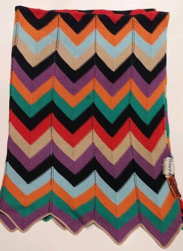 Bugaboo Missoni Baby Blanket Knit Chevron Zig Zag Multicolor 30 X 49 Inches Read