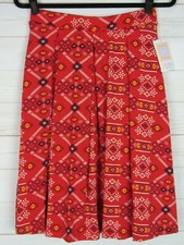 Lularoe Women's Madison Red Skirt Size Small NWT