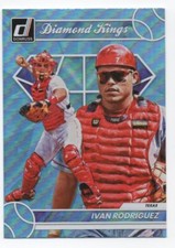 Ivan Rodriguez Diamond Kings 2023 Donruss Holo Blue Parallel #3
