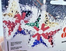 THL Crafts STAR Multi Color Sequin Bead Christmas Ornament Kit Designer Vintage