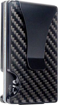 Minimalist Slim Wallet for Men SCREWLESS Metal Carbon Fiber Card Holder Hombres