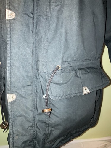 Triple FAT Goose Vintage Down Filled Puffer Jacket Coat Mid Length Sz L Navy - Picture 7 of 11