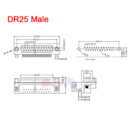 DR9/15/25Plug Socket Male/Female 9/15/25Pin D-SUB Assembly Solder Type Connector - Picture 7 of 23