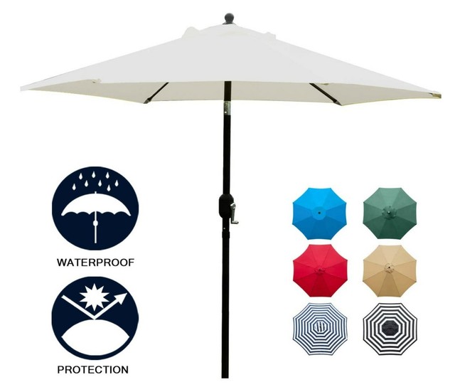 Patiorama 7 5 Feet Outdoor Patio Umbrella With Push Button Tilt And Crank 6 For Sale Online Ebay