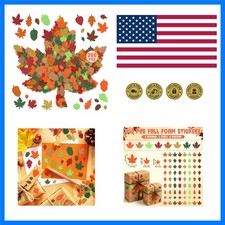300 Pcs Fall Foam Stickers, Glitter Maple Leaf Crafts Stickers, Fall Decor ...