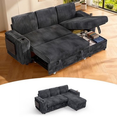 3-Seat Sofa bed Folding Convertible Sleeper Sofa Couch with Large Storage Space