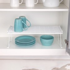 Mainstays White Metal Wire Stacking Shelf Org...