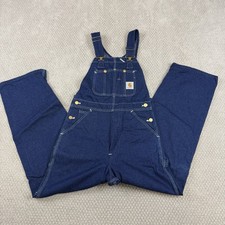 Carhartt R09 DNM Bib Overalls Men USA MADE 32x30 Denim Farm Unlined Farm Work