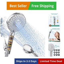 Filtered Shower Head with Handheld High Pressure 9 Spray Mode Showerhead Deta...