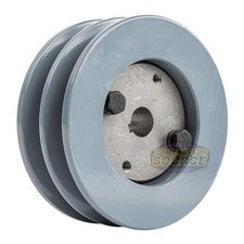 Cast Iron 4.5" Dual Groove Pulley Belt B Section 5L with 5/8" Sheave Bushing