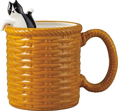 Sun Art Cute Tableware Home Cafe Basic Black Cat Becher mit Teelöffel 300ml B...