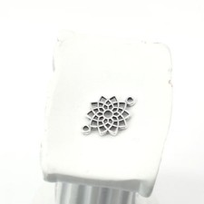 20 or 50PCS, Antique Silver Tone Filigree Flower Charm Connector, 2 Sided GGS50