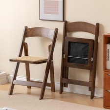 Set of 2 Wooden Folding Chairs with Soft Cushions - Stylish  Comfortable for Ev