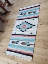 Genuine 1970s Vintage Southwestern Handwoven 100 Wool Cowboy Saddle Blanket