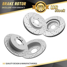 Front Rear Drilled Disc Brake Rotors for 2017...