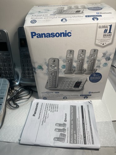 Panasonic Link2Cell Bluetooth Cordless 6.0 Expandable Phone KX-TGE474S. 618 - Picture 9 of 11