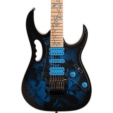 Ibanez JEM77P Premium Steve Vai Signature E/G, acero FB, motivo floreale blu