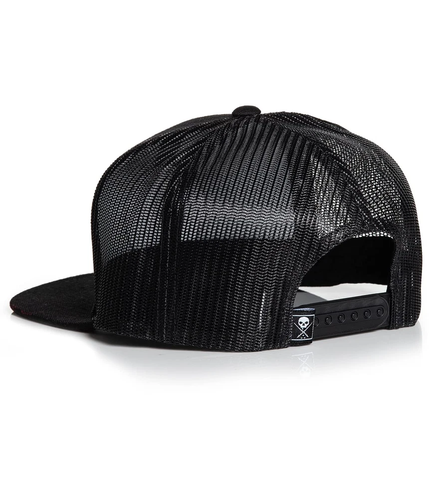Chapéu Sullen Badge of Honor BOH malha traseira snapback tatuagem estilo de vida - Preto - Imagem 4 de 4