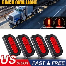 6Inch 10LED Oval Light w/ Mounting Bracket 4PCS Waterproof Trailer Light Red