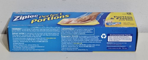 Ziploc Perfect Portions Portion & Freezer Bag 75 Count - NEW AND SEALED - Afbeelding 5 van 5