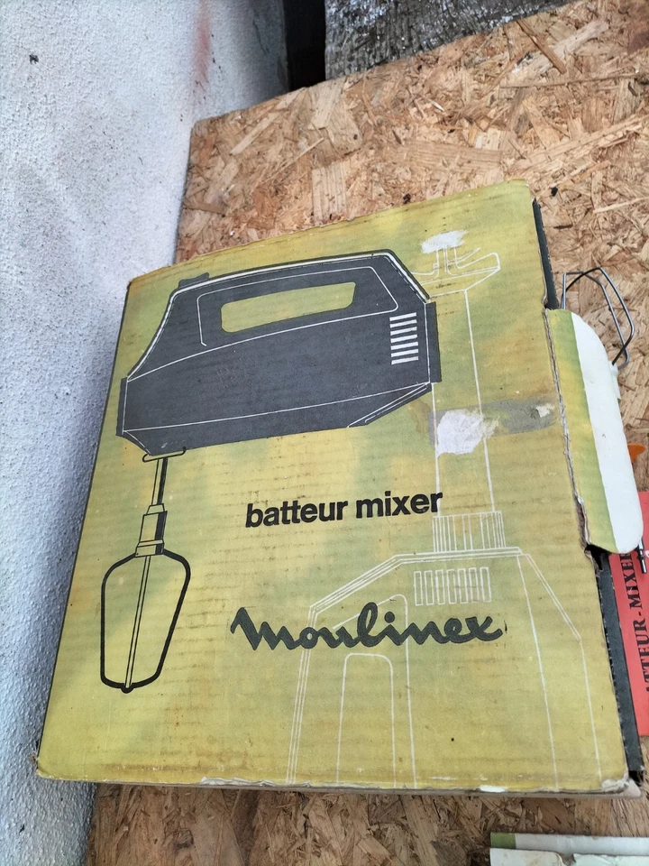 Ancien Batteur Mixer MOULINEX " Vintage" Boîte D'origine Complet Fonctionne  - Photo 2/4