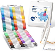 ENMY Acrylic Paint Marker Pens, 80 Colors Dual Tip 80 Multicolor
