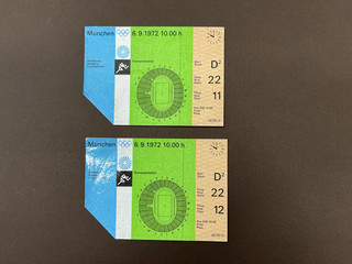 1972 Munich Olympics Athletics Ticket x 2 (See description)