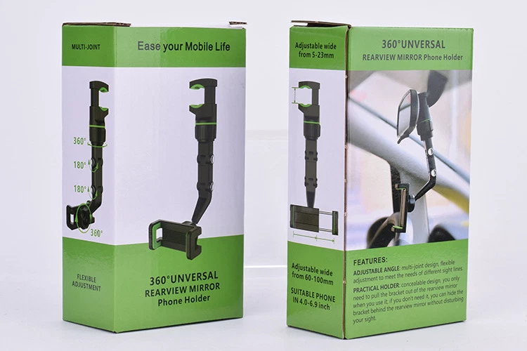 Car Mount Holder Cellphone Stand Rear-View Mirror Clip 360 Universal - Image 3 of 4