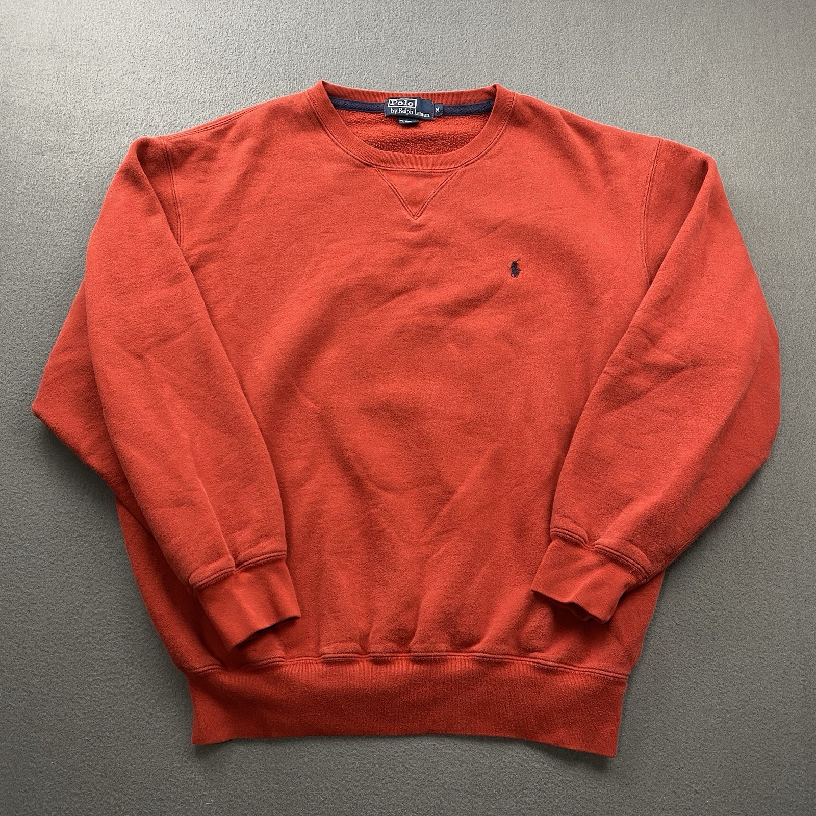 Polo Ralph Lauren vintage felpa uomo media rossa pony pullover anni 90 girocollo