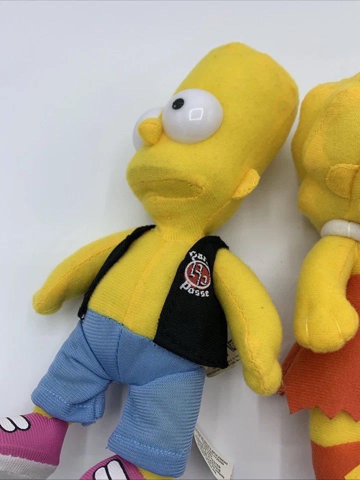 "Los Simpson Nanco 2006 Lisa 7"" y 2004 Bart 9"" juguetes de peluche" Foto 2 de 4