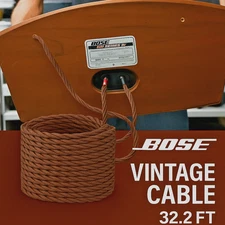 32.8FT Compatible Vintage Cloth Speaker Cable Bose 901 Series Retro Look