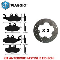 Satz BremsbelÄGe UND Bremsscheiben Vorne Piaggio X9 125 Evolution 2004