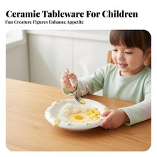 Ceramic Cartoon Goose Bowl, Kids Tableware, Creative Cute Plate, Colorful