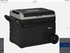 Outsunny 50L Car Refrigerator 12V Portable Freezer w/ Inner LED Light, Wheels