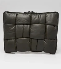 Bottega Veneta Padded Maxi Intrecciato Woven leather Laptop Case Green $2250