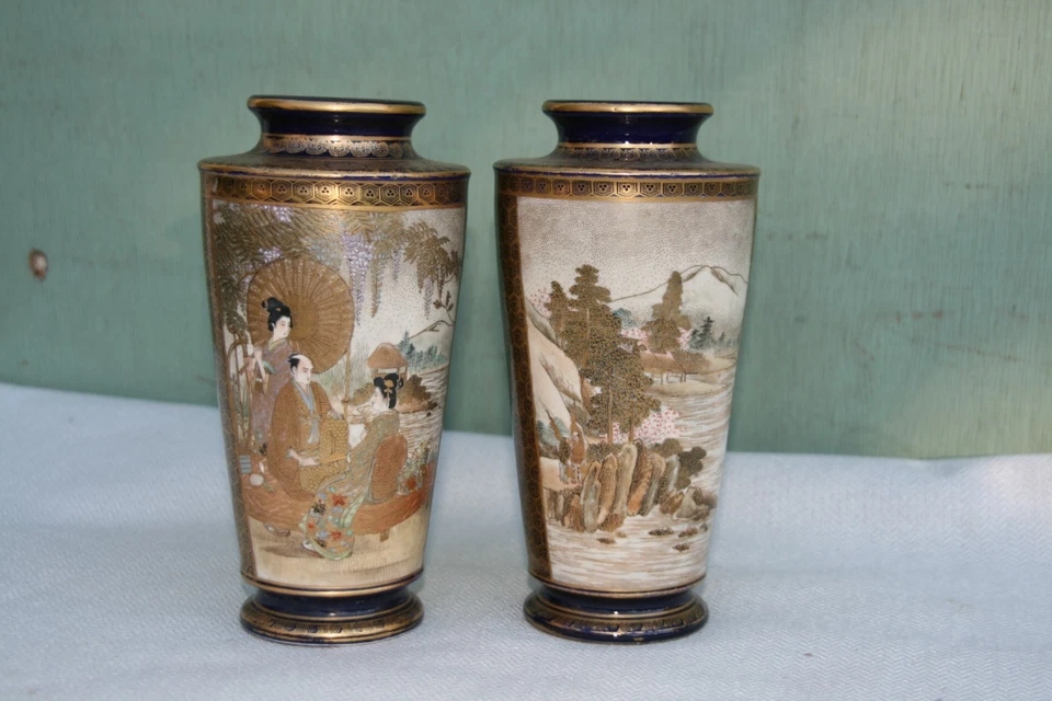 paire de vases satsuma Japon - Photo 3/4