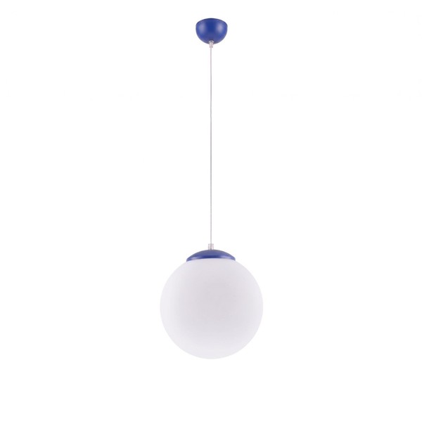 HäNgelampe Glas Stahl Ultramarin HöHenverstellbar E27 Ø30 Cm Pendelleuchte KüChe-image