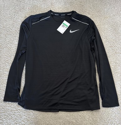 Nike Men s Miler Long Sleeve Running Shirt Black XL CU0318-010