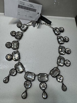 WEEKEND MAX MARA Womens Black Yanina Crystal-embellished Metal Necklace