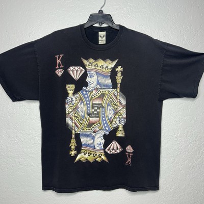 Avirex Mens T-shirt King Of Diamonds Poker Graphic Print Black Size 2XL XXL