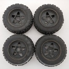 4x Arrma Dboots Backflip 18 Monster Truck Tires On 17mm Hex Wheels Used 4x Arrma Dboots Backflip 18 Monster Truck Tires On 17mm Hex Wheels Used