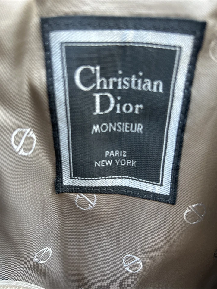 Vintage Christian Dior Monsieur Men’s Trench Coat 44R – 100% Wool Lining - Image 3 of 3