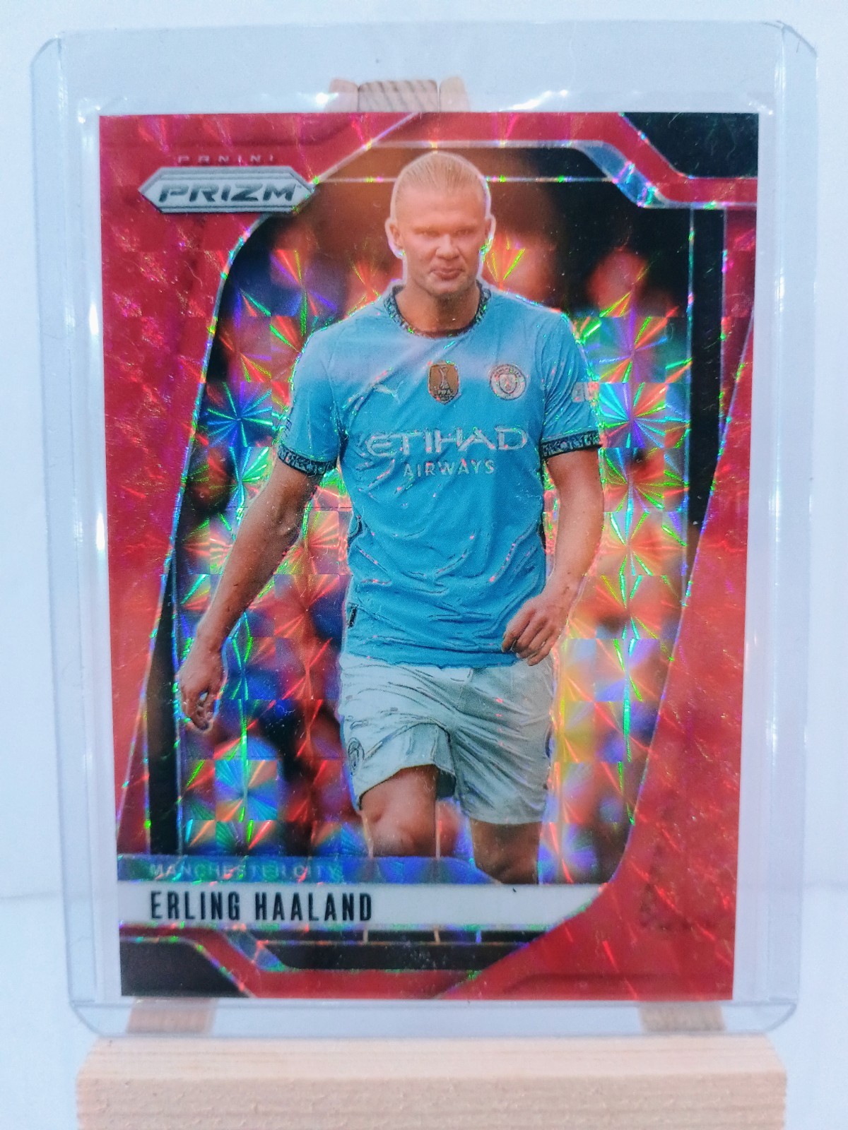 2024-25 Panini Prizm Premier League - Erling Haaland #9 Red Mosaic Prizm