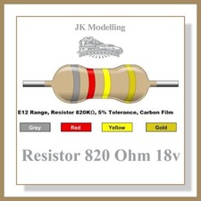 820 Ohm Resistors perfect for LED's to turn them into 18v Supply